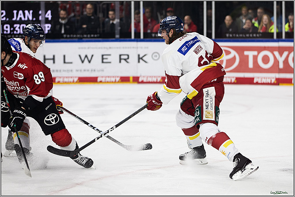 PENNY DEL; Koelner Haie- Duesseldorfer EG; Koeln, 28.12.2023