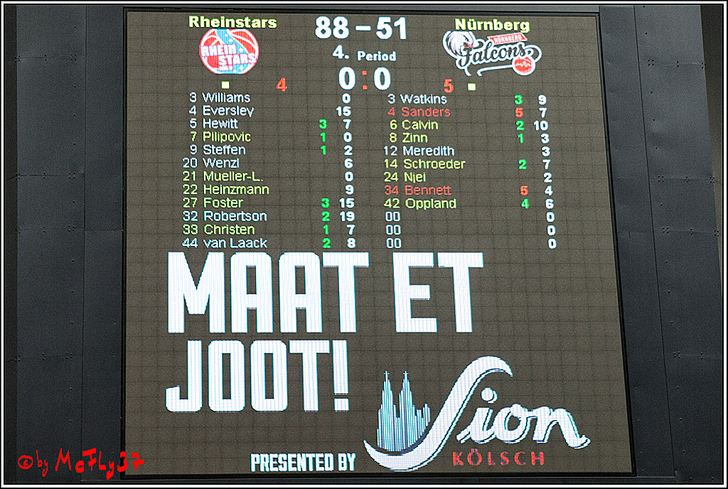 2. Basketball-Bundesliga ProA, RheinStars Koeln vs. Nuernberg Falcons BC; Koeln, 05.12.2016