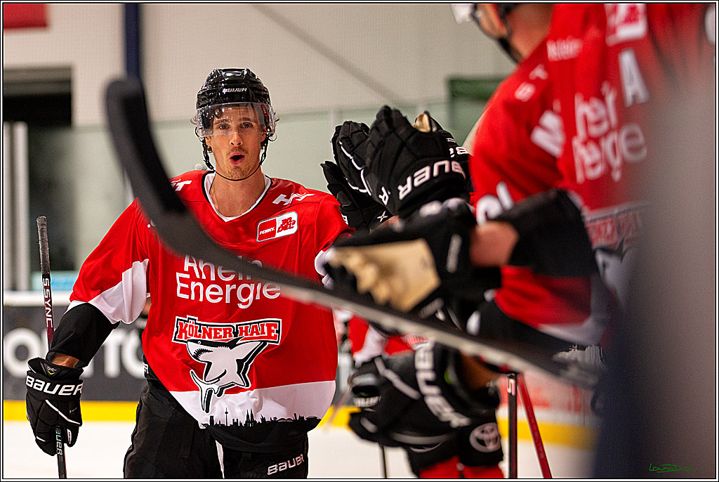 PENNY DEL; Testspiel Koelner Haie- Rouen Dragons; Koeln, 18.08.2023