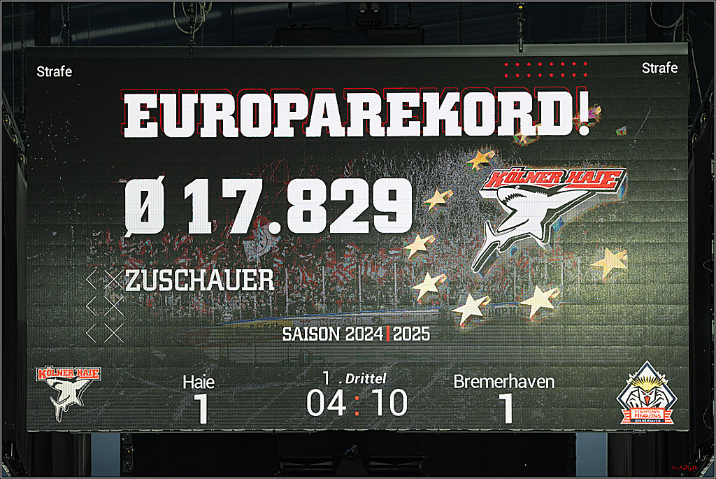 PENNY DEL 1; Kölner Haie - Fischtown Pinguins Bremerhaven; Köln, 07.03.2025