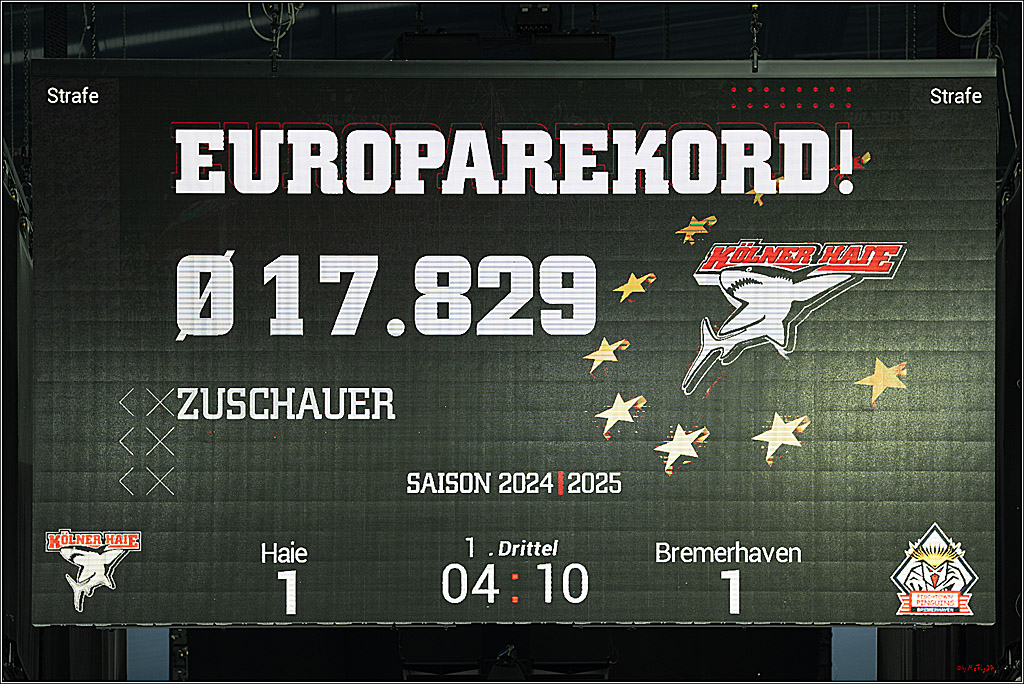 PENNY DEL 1; Kölner Haie - Fischtown Pinguins Bremerhaven; Köln, 07.03.2025