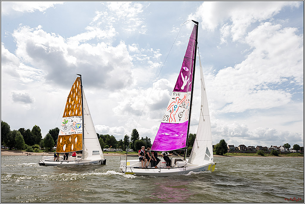 Die Kultur-Regatta Sailing #Art4GlobalGoals - Nachhaltigkeitsziele (Sustainable Develpment Goals / SDGs) der Vereinten Nationen (UN); Monheim - Duesselorfer Yachthafen, 22.08.2021