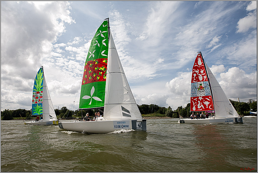 Die Kultur-Regatta Sailing #Art4GlobalGoals - Nachhaltigkeitsziele (Sustainable Develpment Goals / SDGs) der Vereinten Nationen (UN); Monheim - Duesselorfer Yachthafen, 22.08.2021