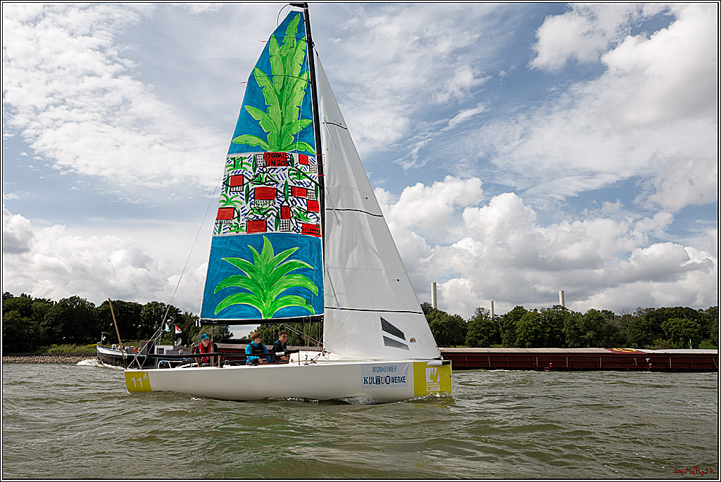 Die Kultur-Regatta Sailing #Art4GlobalGoals - Nachhaltigkeitsziele (Sustainable Develpment Goals / SDGs) der Vereinten Nationen (UN); Monheim - Duesselorfer Yachthafen, 22.08.2021