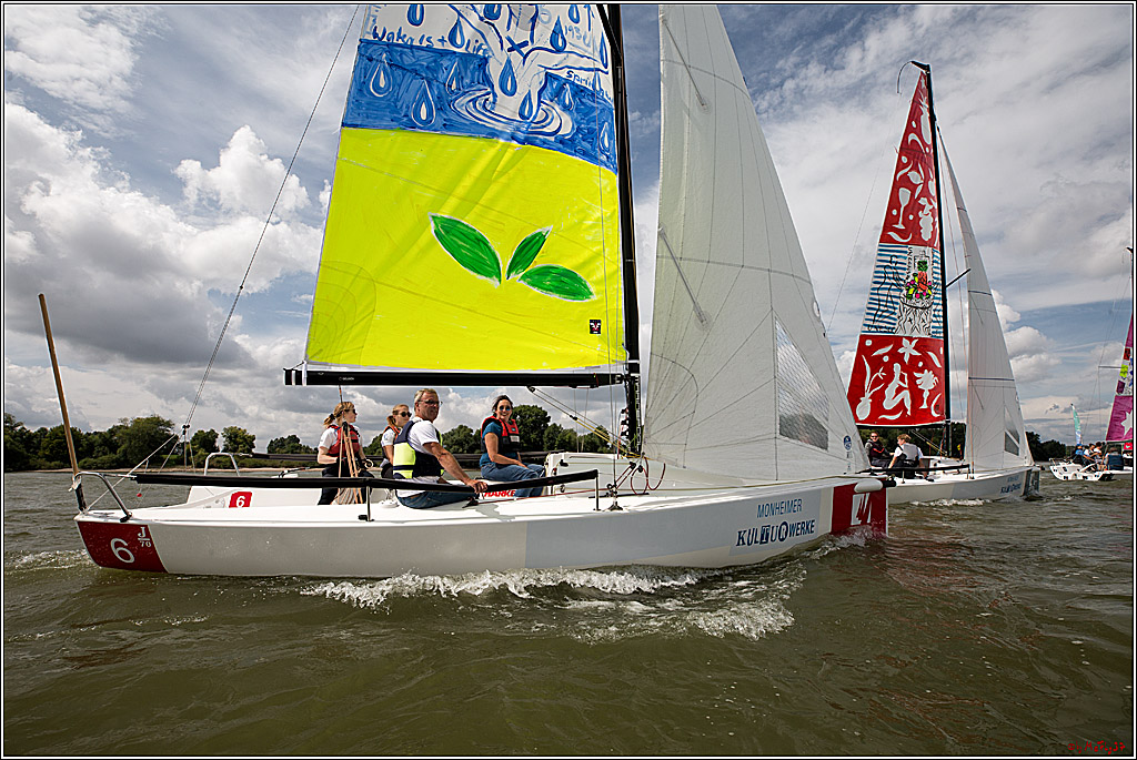 Die Kultur-Regatta Sailing #Art4GlobalGoals - Nachhaltigkeitsziele (Sustainable Develpment Goals / SDGs) der Vereinten Nationen (UN); Monheim - Duesselorfer Yachthafen, 22.08.2021