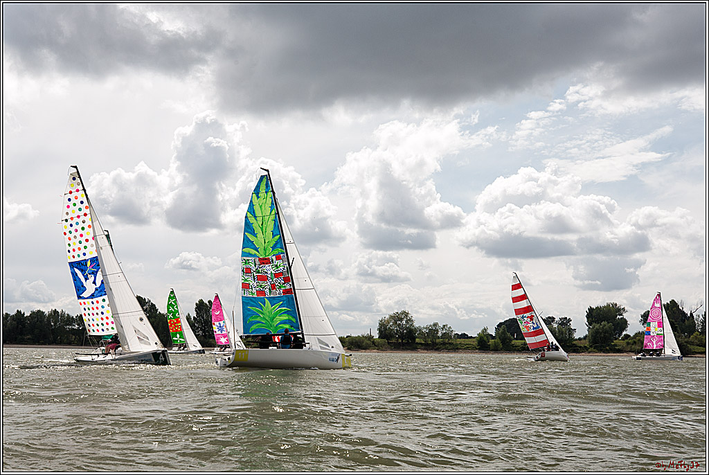 Die Kultur-Regatta Sailing #Art4GlobalGoals - Nachhaltigkeitsziele (Sustainable Develpment Goals / SDGs) der Vereinten Nationen (UN); Monheim - Duesselorfer Yachthafen, 22.08.2021