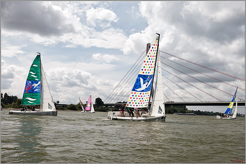Die Kultur-Regatta Sailing #Art4GlobalGoals - Nachhaltigkeitsziele (Sustainable Develpment Goals / SDGs) der Vereinten Nationen (UN); Monheim - Duesselorfer Yachthafen, 22.08.2021