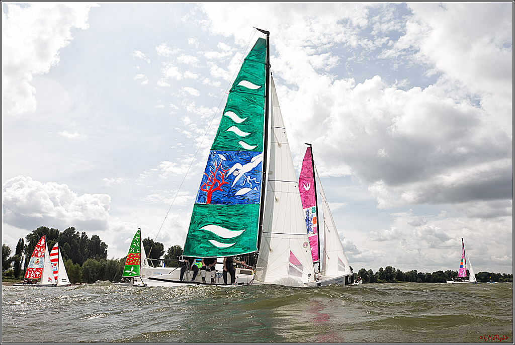 Die Kultur-Regatta Sailing #Art4GlobalGoals - Nachhaltigkeitsziele (Sustainable Develpment Goals / SDGs) der Vereinten Nationen (UN); Monheim - Duesselorfer Yachthafen, 22.08.2021