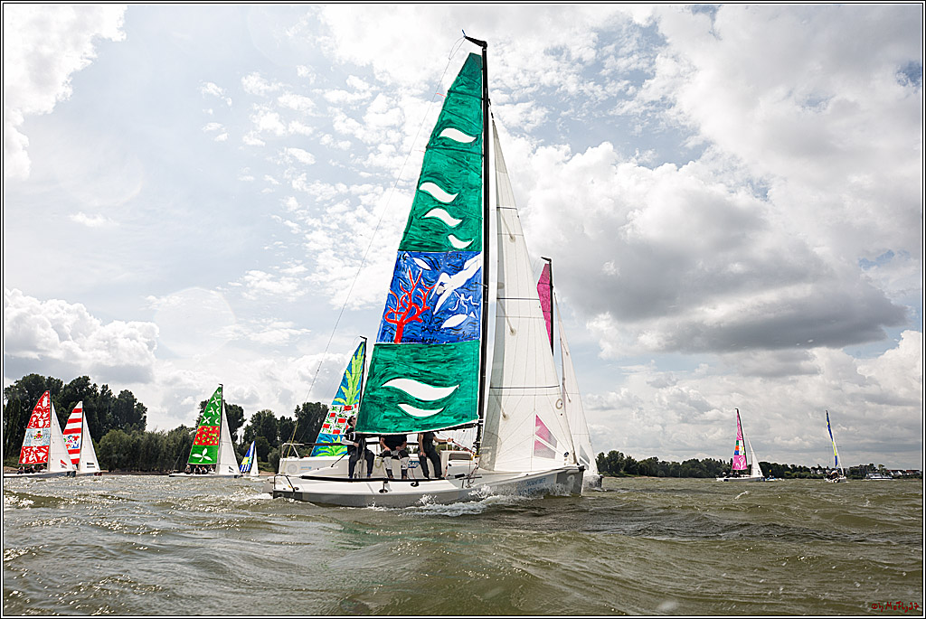 Die Kultur-Regatta Sailing #Art4GlobalGoals - Nachhaltigkeitsziele (Sustainable Develpment Goals / SDGs) der Vereinten Nationen (UN); Monheim - Duesselorfer Yachthafen, 22.08.2021