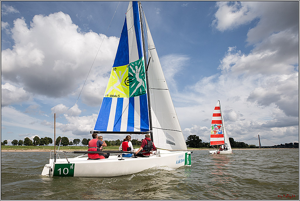 Die Kultur-Regatta Sailing #Art4GlobalGoals - Nachhaltigkeitsziele (Sustainable Develpment Goals / SDGs) der Vereinten Nationen (UN); Monheim - Duesselorfer Yachthafen, 22.08.2021