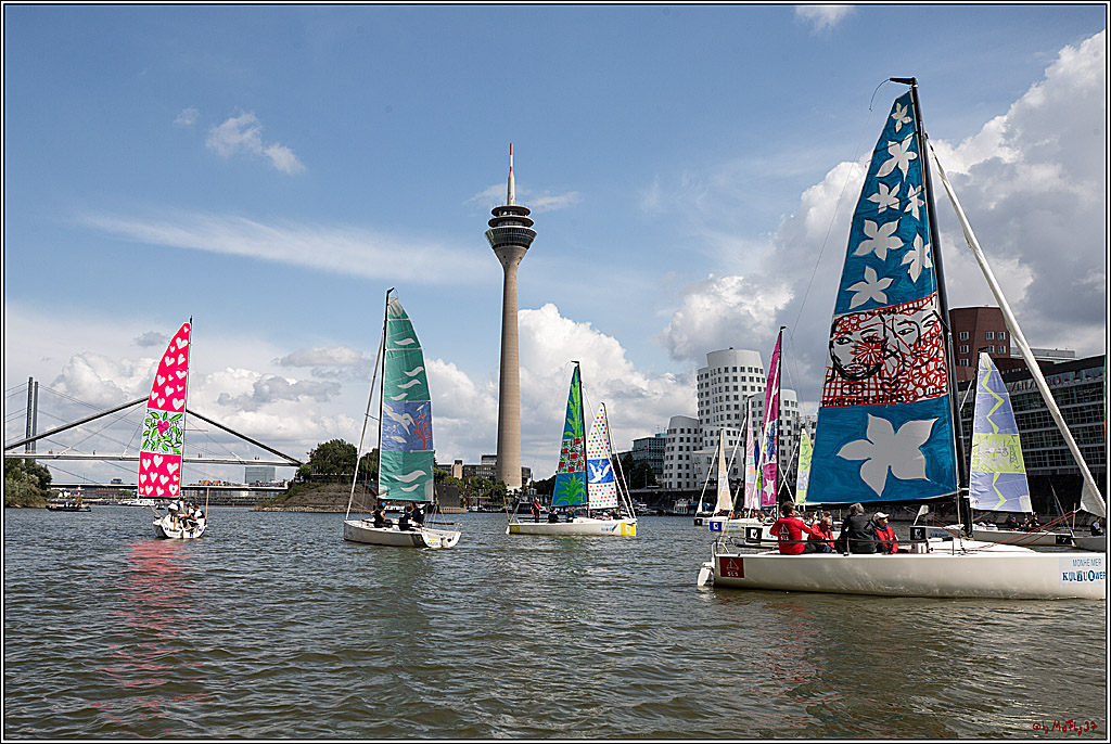 Die Kultur-Regatta Sailing #Art4GlobalGoals - Nachhaltigkeitsziele (Sustainable Develpment Goals / SDGs) der Vereinten Nationen (UN); Monheim - Duesselorfer Yachthafen, 22.08.2021