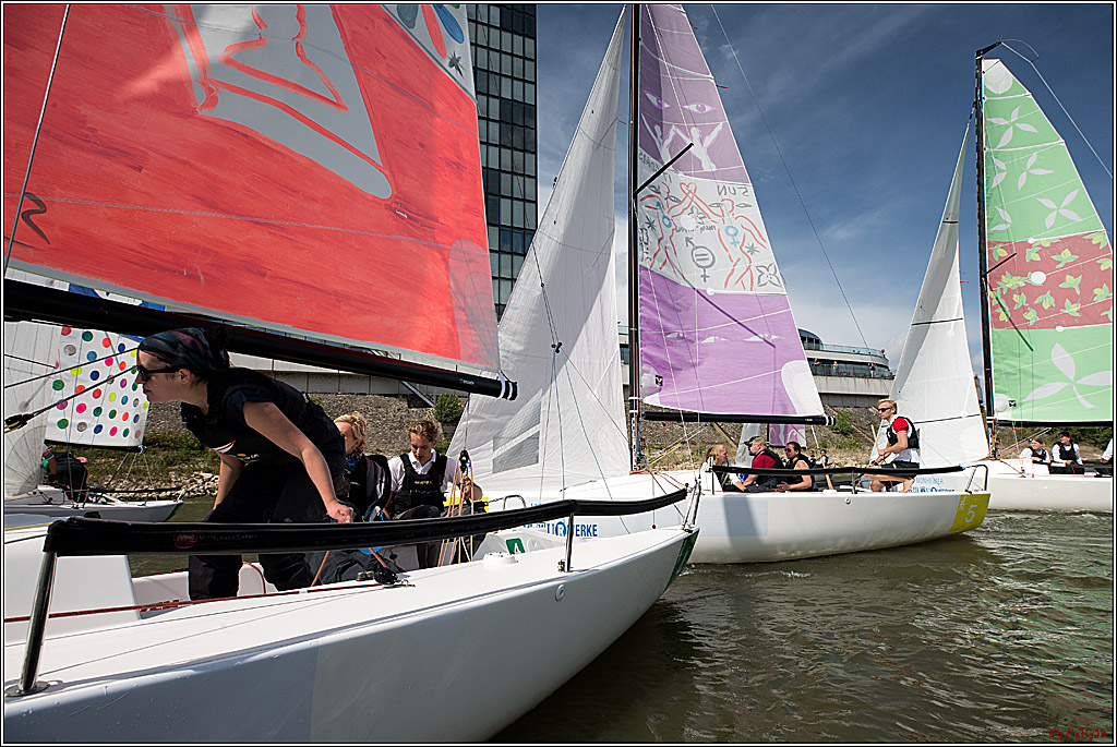 Die Kultur-Regatta Sailing #Art4GlobalGoals - Nachhaltigkeitsziele (Sustainable Develpment Goals / SDGs) der Vereinten Nationen (UN); Monheim - Duesselorfer Yachthafen, 22.08.2021
