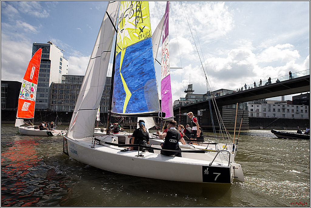 Die Kultur-Regatta Sailing #Art4GlobalGoals - Nachhaltigkeitsziele (Sustainable Develpment Goals / SDGs) der Vereinten Nationen (UN); Monheim - Duesselorfer Yachthafen, 22.08.2021