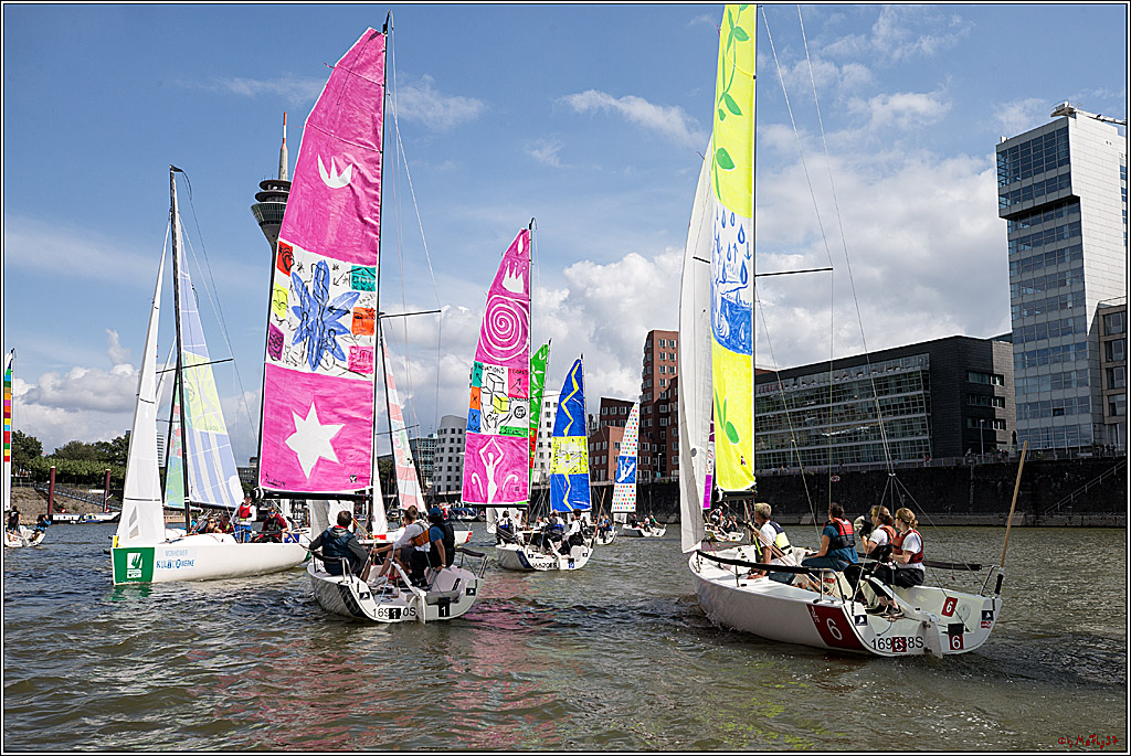 Die Kultur-Regatta Sailing #Art4GlobalGoals - Nachhaltigkeitsziele (Sustainable Develpment Goals / SDGs) der Vereinten Nationen (UN); Monheim - Duesselorfer Yachthafen, 22.08.2021