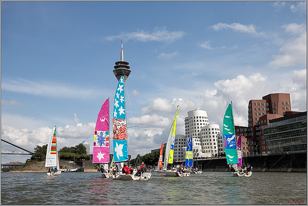 Die Kultur-Regatta Sailing #Art4GlobalGoals - Nachhaltigkeitsziele (Sustainable Develpment Goals / SDGs) der Vereinten Nationen (UN); Monheim - Duesselorfer Yachthafen, 22.08.2021