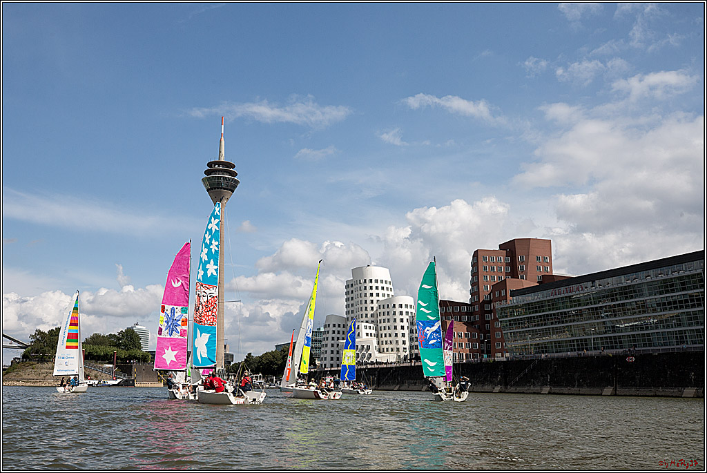 Die Kultur-Regatta Sailing #Art4GlobalGoals - Nachhaltigkeitsziele (Sustainable Develpment Goals / SDGs) der Vereinten Nationen (UN); Monheim - Duesselorfer Yachthafen, 22.08.2021