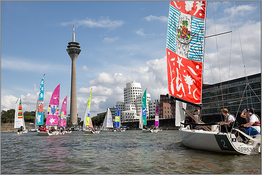 Die Kultur-Regatta Sailing #Art4GlobalGoals - Nachhaltigkeitsziele (Sustainable Develpment Goals / SDGs) der Vereinten Nationen (UN); Monheim - Duesselorfer Yachthafen, 22.08.2021