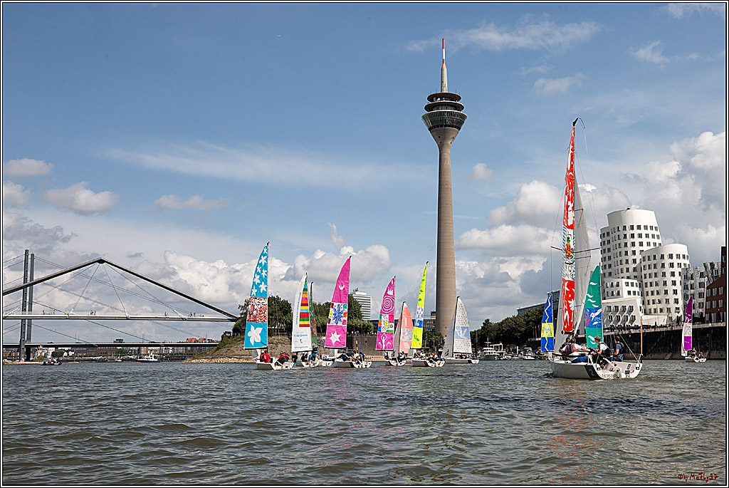 Die Kultur-Regatta Sailing #Art4GlobalGoals - Nachhaltigkeitsziele (Sustainable Develpment Goals / SDGs) der Vereinten Nationen (UN); Monheim - Duesselorfer Yachthafen, 22.08.2021