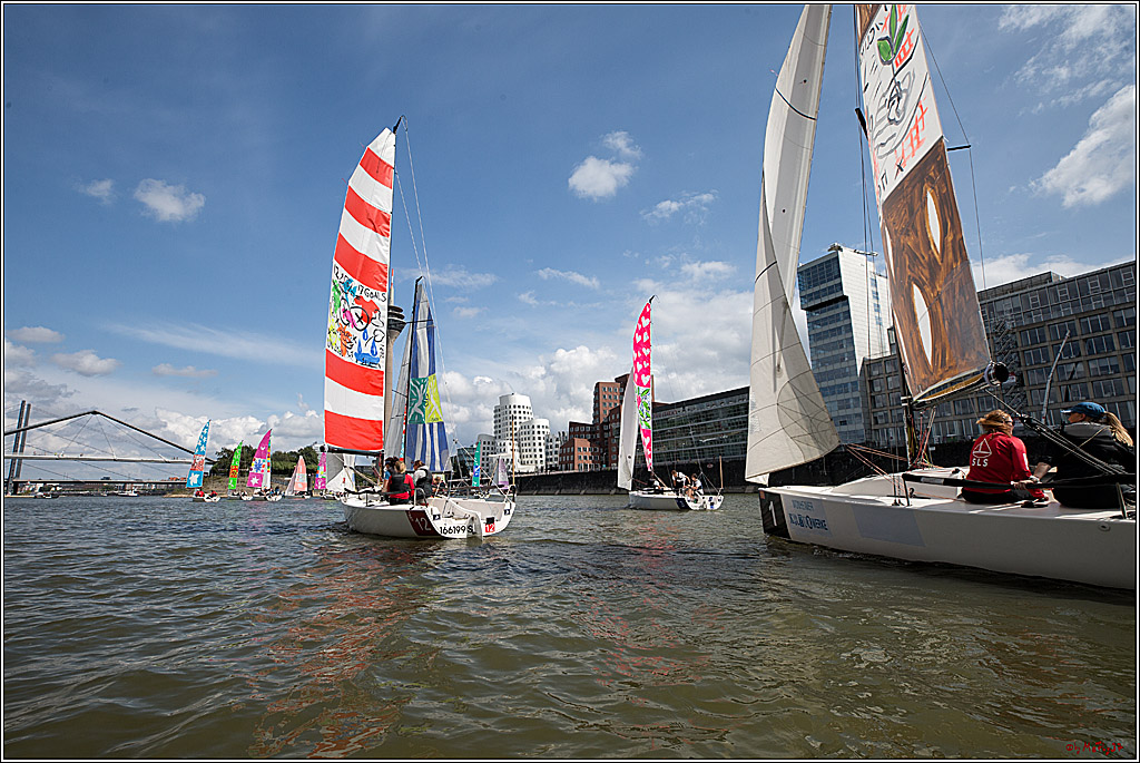 Die Kultur-Regatta Sailing #Art4GlobalGoals - Nachhaltigkeitsziele (Sustainable Develpment Goals / SDGs) der Vereinten Nationen (UN); Monheim - Duesselorfer Yachthafen, 22.08.2021