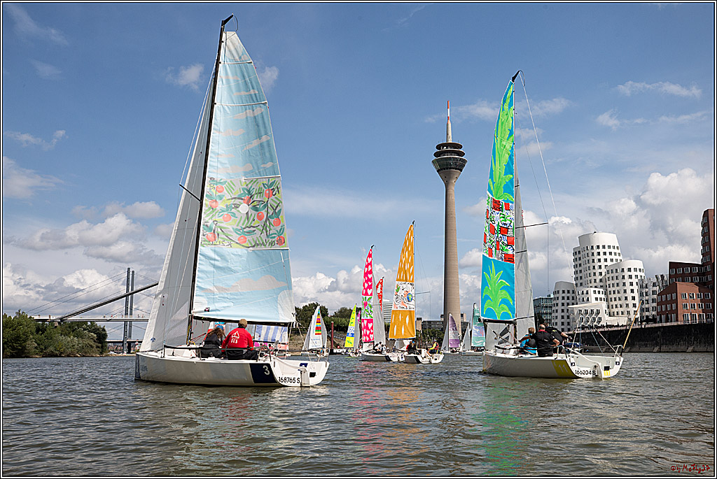 Die Kultur-Regatta Sailing #Art4GlobalGoals - Nachhaltigkeitsziele (Sustainable Develpment Goals / SDGs) der Vereinten Nationen (UN); Monheim - Duesselorfer Yachthafen, 22.08.2021