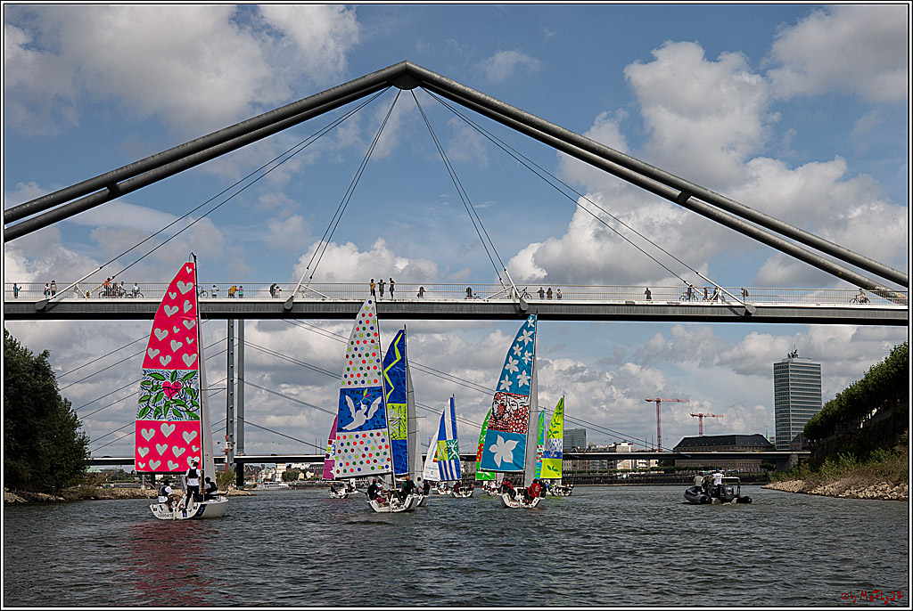 Die Kultur-Regatta Sailing #Art4GlobalGoals - Nachhaltigkeitsziele (Sustainable Develpment Goals / SDGs) der Vereinten Nationen (UN); Monheim - Duesselorfer Yachthafen, 22.08.2021