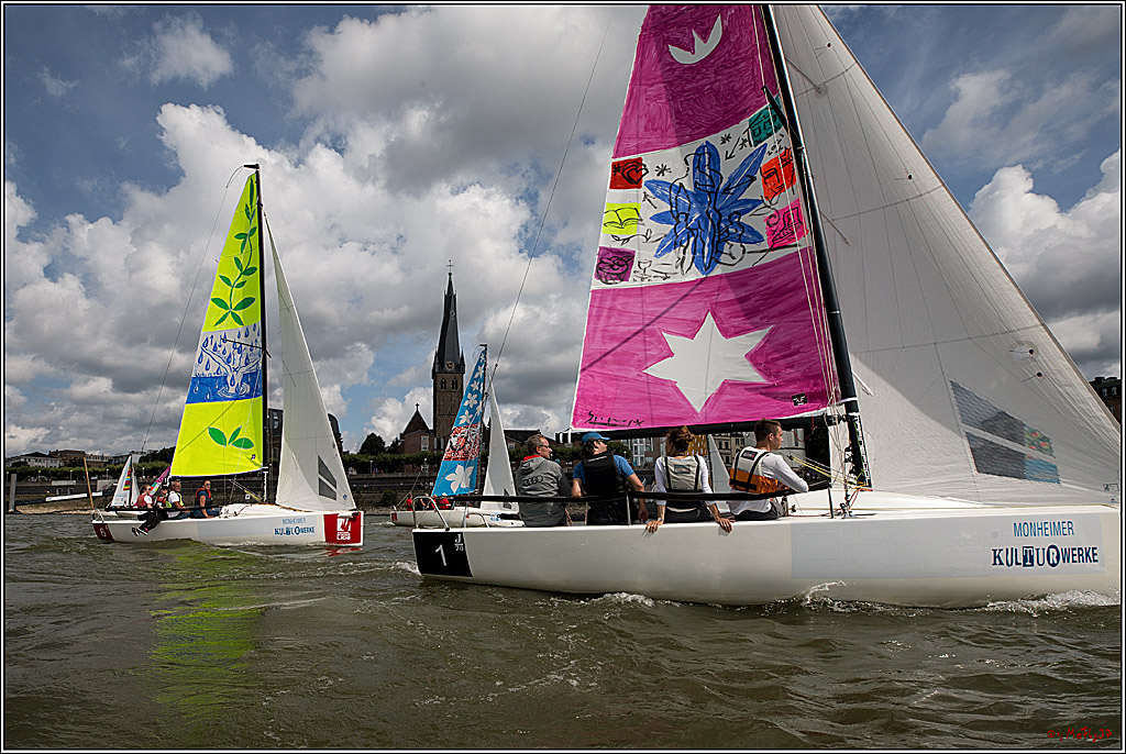 Die Kultur-Regatta Sailing #Art4GlobalGoals - Nachhaltigkeitsziele (Sustainable Develpment Goals / SDGs) der Vereinten Nationen (UN); Monheim - Duesselorfer Yachthafen, 22.08.2021
