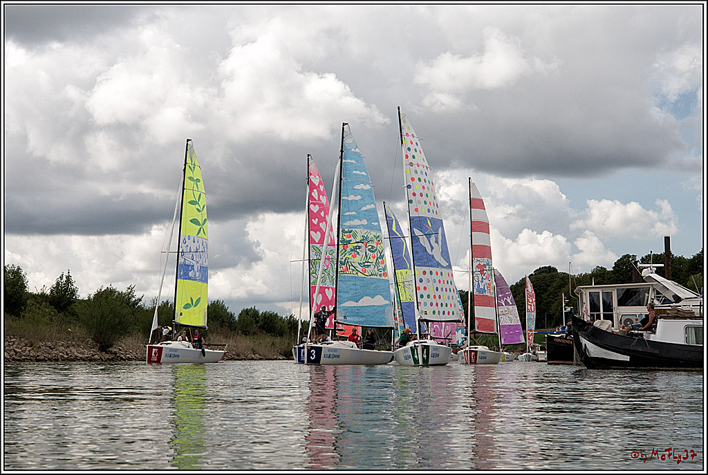 Die Kultur-Regatta Sailing #Art4GlobalGoals - Nachhaltigkeitsziele (Sustainable Develpment Goals / SDGs) der Vereinten Nationen (UN); Monheim - Duesselorfer Yachthafen, 22.08.2021