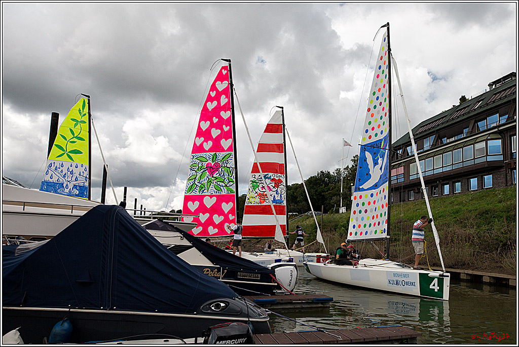 Die Kultur-Regatta Sailing #Art4GlobalGoals - Nachhaltigkeitsziele (Sustainable Develpment Goals / SDGs) der Vereinten Nationen (UN); Monheim - Duesselorfer Yachthafen, 22.08.2021