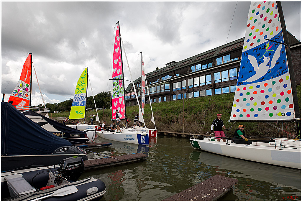Die Kultur-Regatta Sailing #Art4GlobalGoals - Nachhaltigkeitsziele (Sustainable Develpment Goals / SDGs) der Vereinten Nationen (UN); Monheim - Duesselorfer Yachthafen, 22.08.2021
