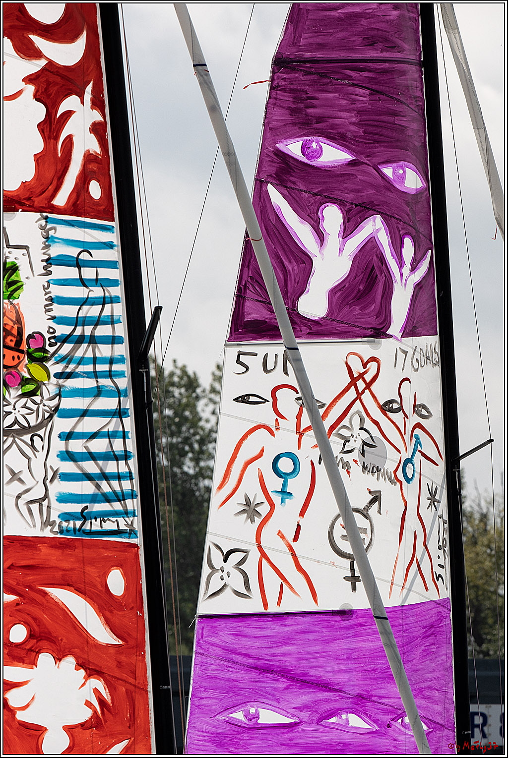 Die Kultur-Regatta Sailing #Art4GlobalGoals - Nachhaltigkeitsziele (Sustainable Develpment Goals / SDGs) der Vereinten Nationen (UN); Monheim - Duesselorfer Yachthafen, 22.08.2021