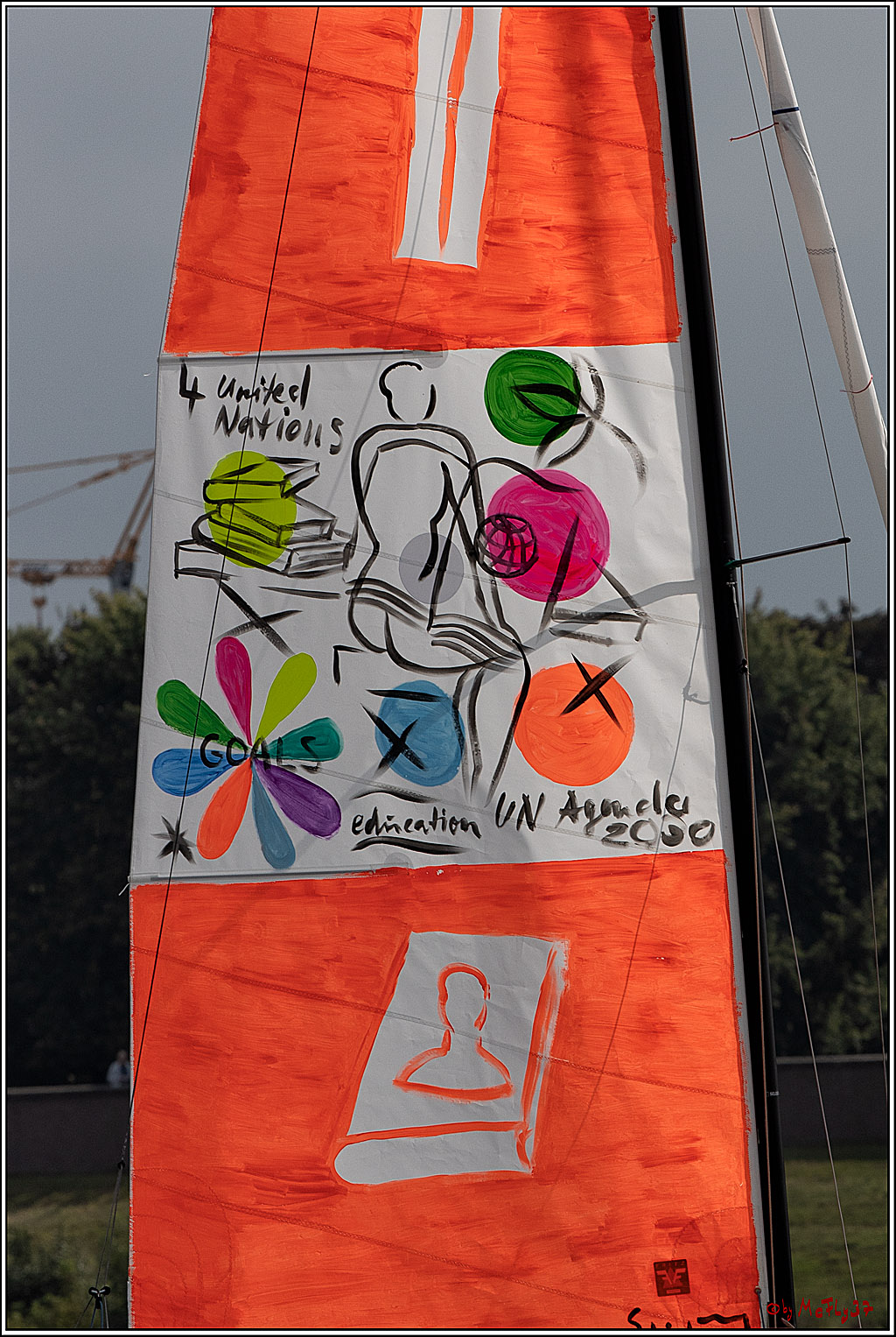 Die Kultur-Regatta Sailing #Art4GlobalGoals - Nachhaltigkeitsziele (Sustainable Develpment Goals / SDGs) der Vereinten Nationen (UN); Monheim - Duesselorfer Yachthafen, 22.08.2021