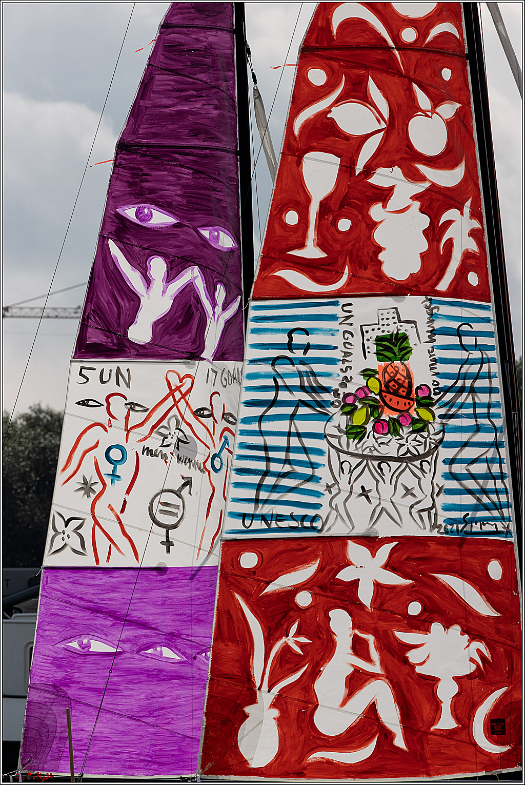 Die Kultur-Regatta Sailing #Art4GlobalGoals - Nachhaltigkeitsziele (Sustainable Develpment Goals / SDGs) der Vereinten Nationen (UN); Monheim - Duesselorfer Yachthafen, 22.08.2021