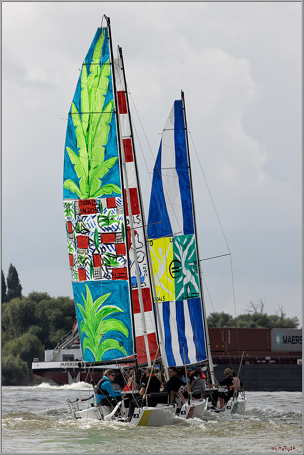 Die Kultur-Regatta Sailing #Art4GlobalGoals - Nachhaltigkeitsziele (Sustainable Develpment Goals / SDGs) der Vereinten Nationen (UN); Monheim - Duesselorfer Yachthafen, 22.08.2021