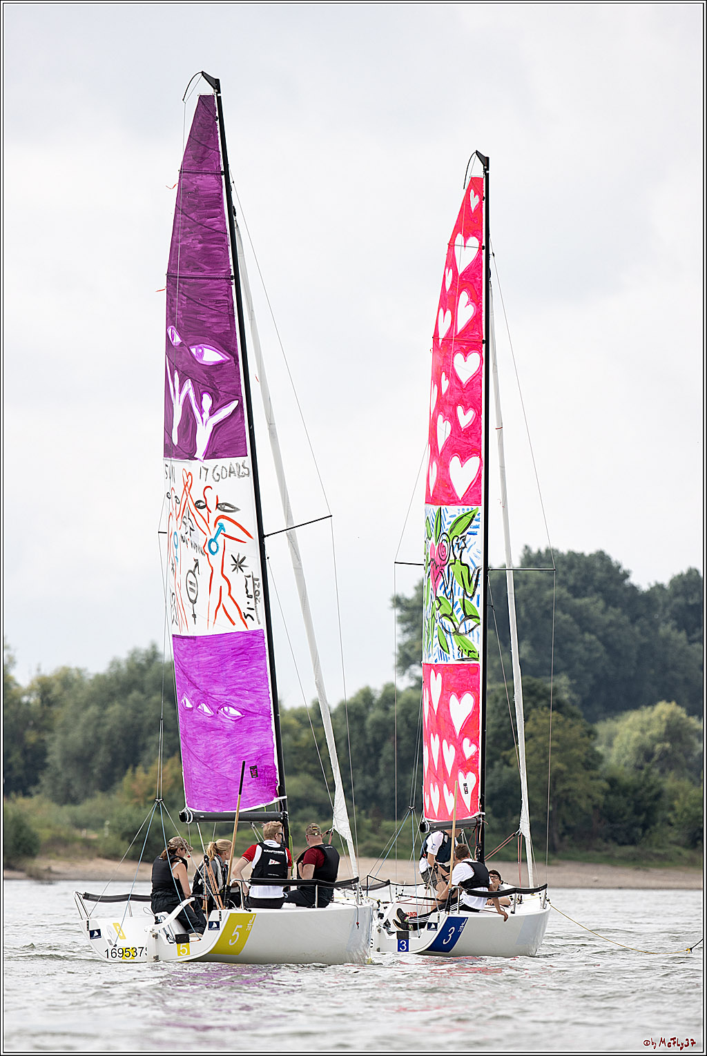 Die Kultur-Regatta Sailing #Art4GlobalGoals - Nachhaltigkeitsziele (Sustainable Develpment Goals / SDGs) der Vereinten Nationen (UN); Monheim - Duesselorfer Yachthafen, 22.08.2021