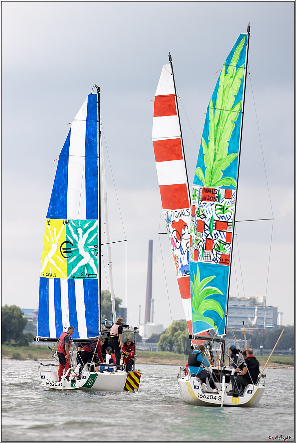 Die Kultur-Regatta Sailing #Art4GlobalGoals - Nachhaltigkeitsziele (Sustainable Develpment Goals / SDGs) der Vereinten Nationen (UN); Monheim - Duesselorfer Yachthafen, 22.08.2021