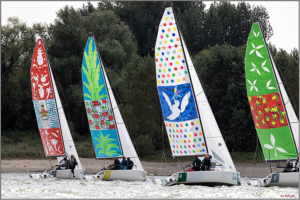 Die Kultur-Regatta Sailing #Art4GlobalGoals - Nachhaltigkeitsziele (Sustainable Develpment Goals / SDGs) der Vereinten Nationen (UN); Monheim - Duesselorfer Yachthafen, 22.08.2021