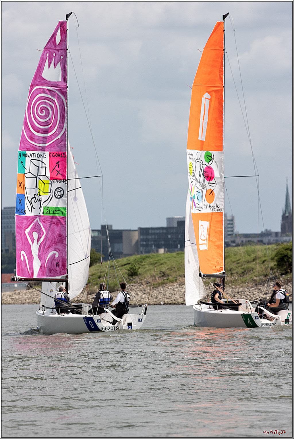 Die Kultur-Regatta Sailing #Art4GlobalGoals - Nachhaltigkeitsziele (Sustainable Develpment Goals / SDGs) der Vereinten Nationen (UN); Monheim - Duesselorfer Yachthafen, 22.08.2021