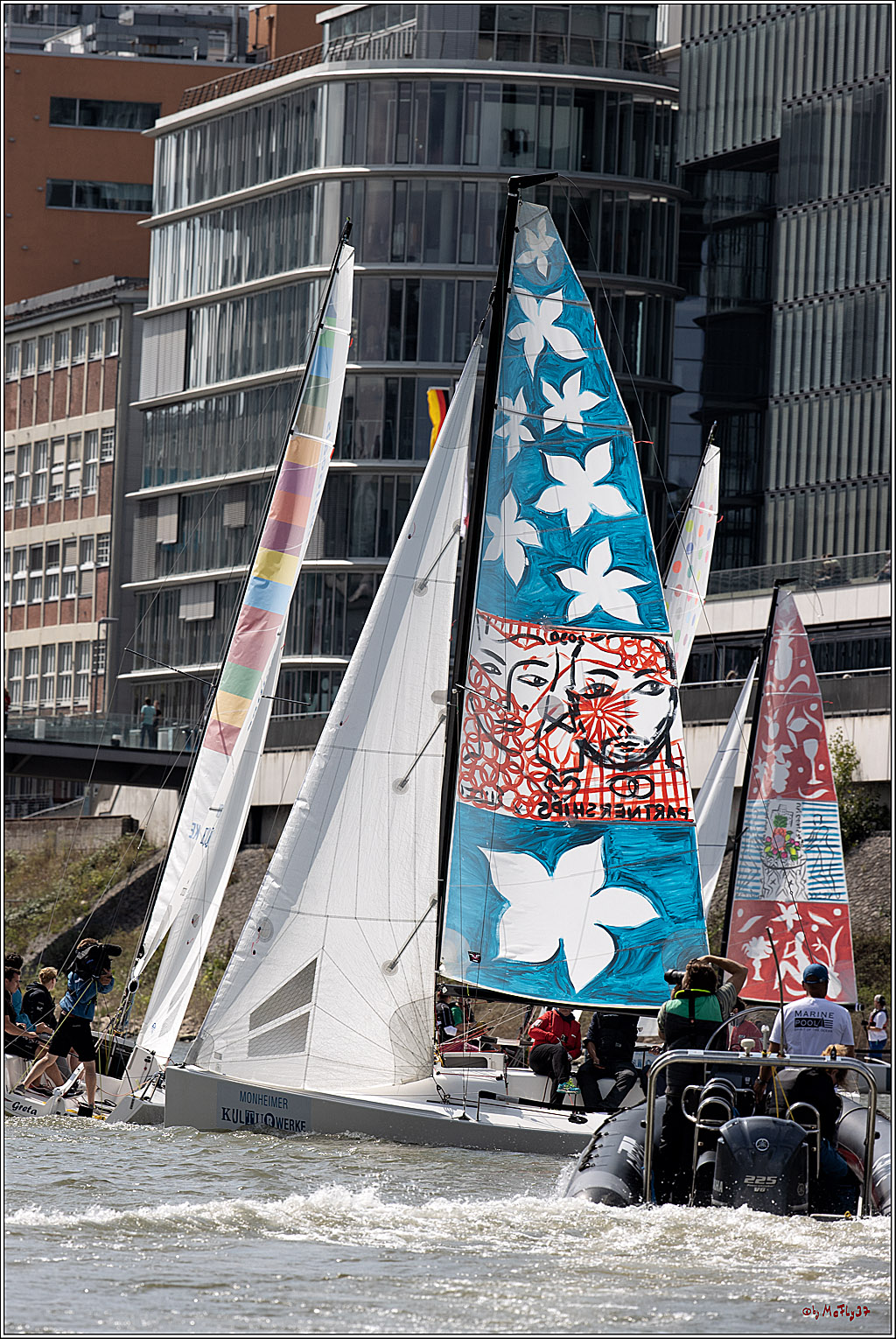 Die Kultur-Regatta Sailing #Art4GlobalGoals - Nachhaltigkeitsziele (Sustainable Develpment Goals / SDGs) der Vereinten Nationen (UN); Monheim - Duesselorfer Yachthafen, 22.08.2021