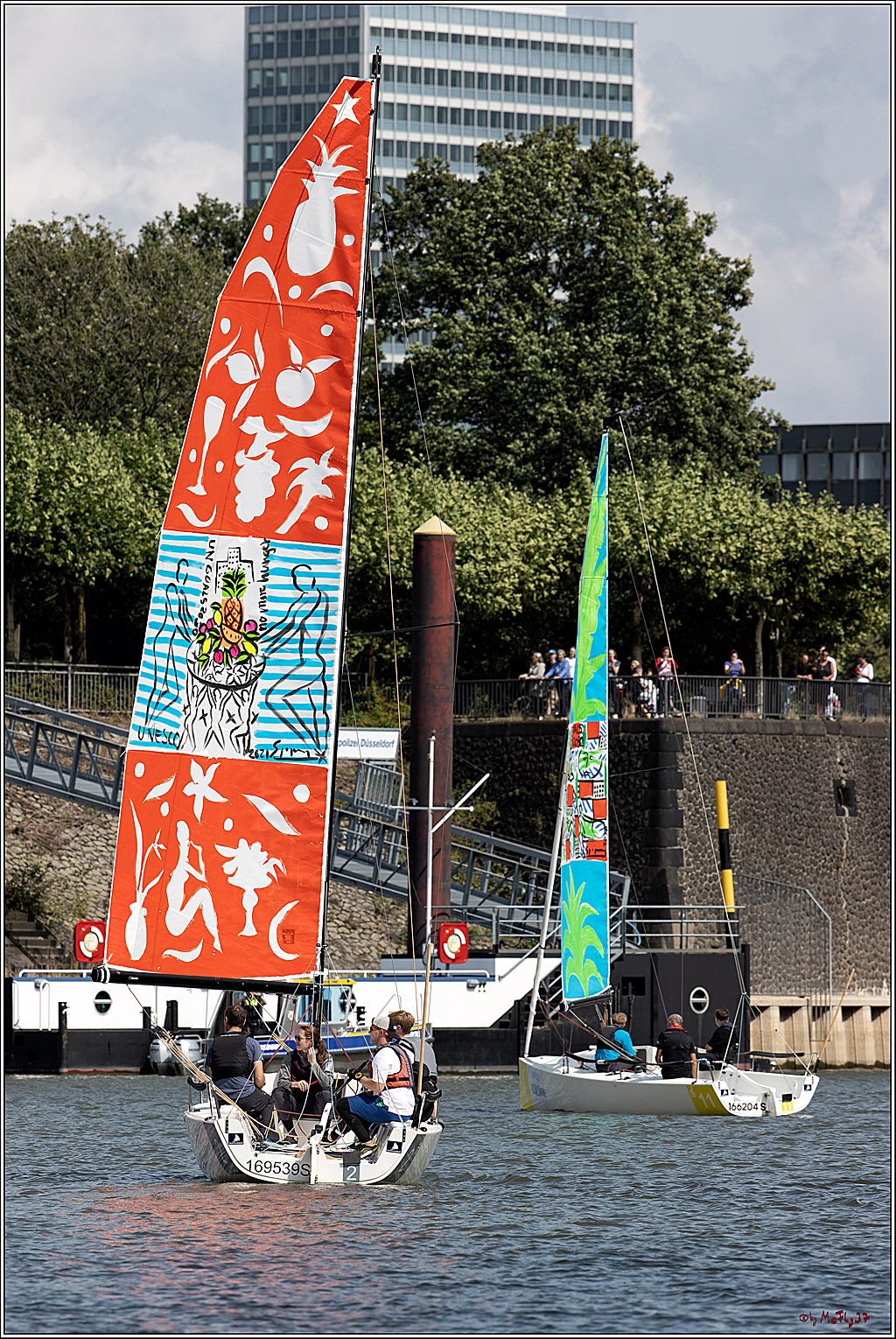 Die Kultur-Regatta Sailing #Art4GlobalGoals - Nachhaltigkeitsziele (Sustainable Develpment Goals / SDGs) der Vereinten Nationen (UN); Monheim - Duesselorfer Yachthafen, 22.08.2021