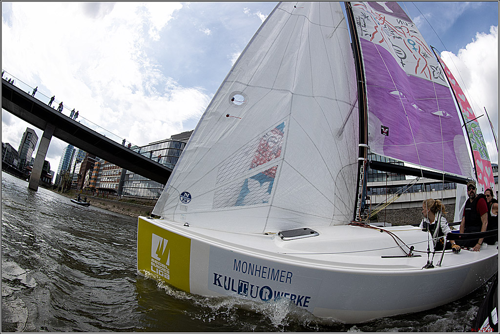 Die Kultur-Regatta Sailing #Art4GlobalGoals - Nachhaltigkeitsziele (Sustainable Develpment Goals / SDGs) der Vereinten Nationen (UN); Monheim - Duesselorfer Yachthafen, 22.08.2021