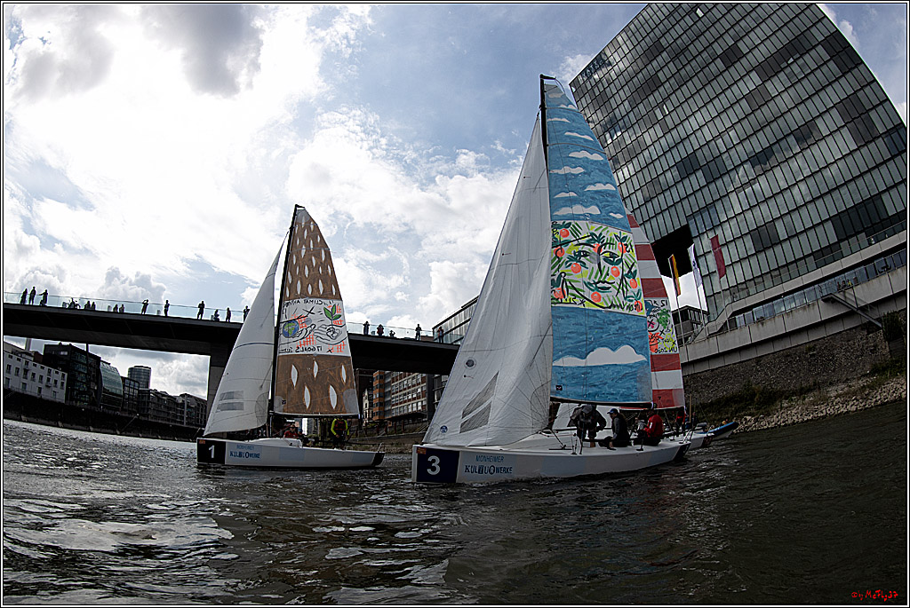 Die Kultur-Regatta Sailing #Art4GlobalGoals - Nachhaltigkeitsziele (Sustainable Develpment Goals / SDGs) der Vereinten Nationen (UN); Monheim - Duesselorfer Yachthafen, 22.08.2021
