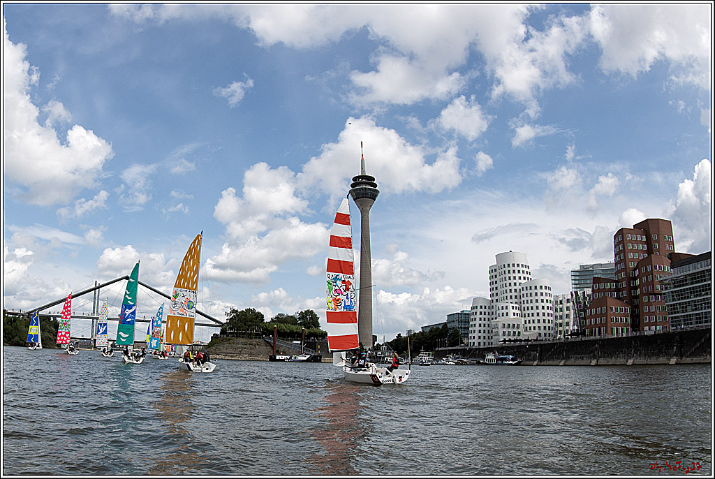 Die Kultur-Regatta Sailing #Art4GlobalGoals - Nachhaltigkeitsziele (Sustainable Develpment Goals / SDGs) der Vereinten Nationen (UN); Monheim - Duesselorfer Yachthafen, 22.08.2021