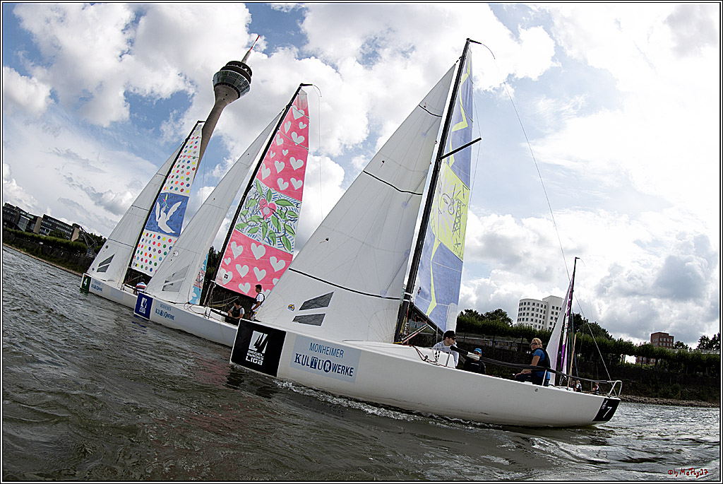Die Kultur-Regatta Sailing #Art4GlobalGoals - Nachhaltigkeitsziele (Sustainable Develpment Goals / SDGs) der Vereinten Nationen (UN); Monheim - Duesselorfer Yachthafen, 22.08.2021