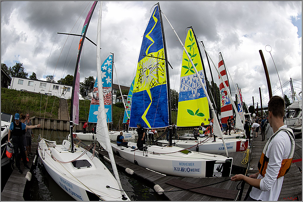 Die Kultur-Regatta Sailing #Art4GlobalGoals - Nachhaltigkeitsziele (Sustainable Develpment Goals / SDGs) der Vereinten Nationen (UN); Monheim - Duesselorfer Yachthafen, 22.08.2021