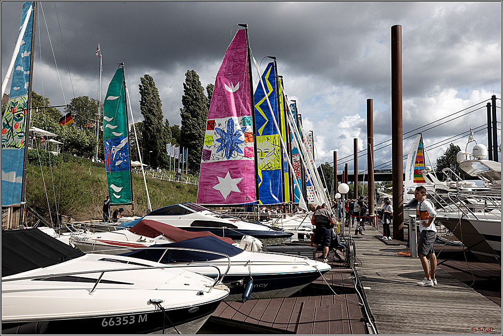 Die Kultur-Regatta Sailing #Art4GlobalGoals - Nachhaltigkeitsziele (Sustainable Develpment Goals / SDGs) der Vereinten Nationen (UN); Monheim - Duesselorfer Yachthafen, 22.08.2021