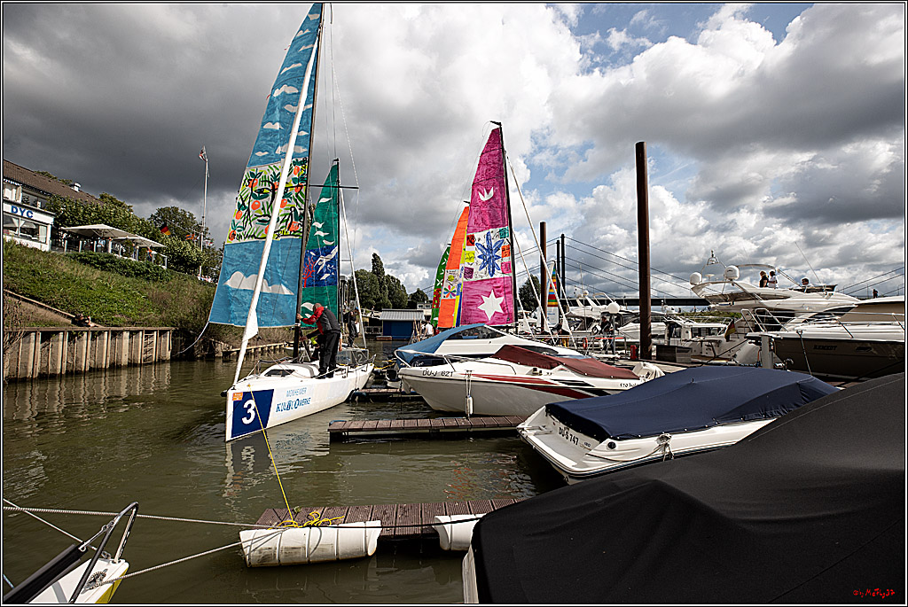 Die Kultur-Regatta Sailing #Art4GlobalGoals - Nachhaltigkeitsziele (Sustainable Develpment Goals / SDGs) der Vereinten Nationen (UN); Monheim - Duesselorfer Yachthafen, 22.08.2021