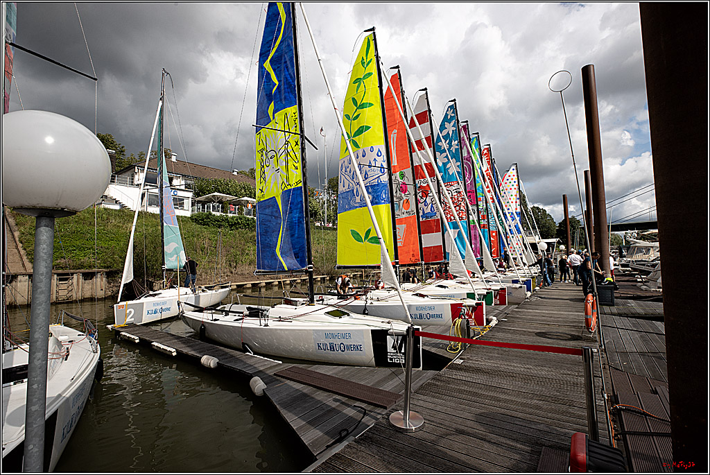 Die Kultur-Regatta Sailing #Art4GlobalGoals - Nachhaltigkeitsziele (Sustainable Develpment Goals / SDGs) der Vereinten Nationen (UN); Monheim - Duesselorfer Yachthafen, 22.08.2021