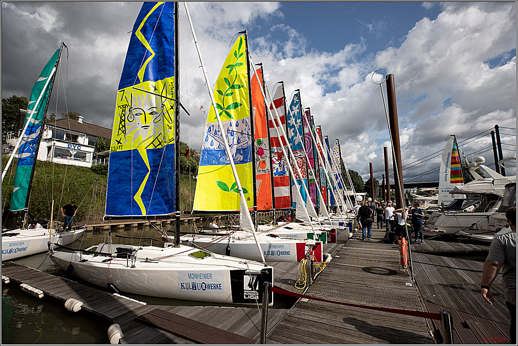 Die Kultur-Regatta Sailing #Art4GlobalGoals - Nachhaltigkeitsziele (Sustainable Develpment Goals / SDGs) der Vereinten Nationen (UN); Monheim - Duesselorfer Yachthafen, 22.08.2021