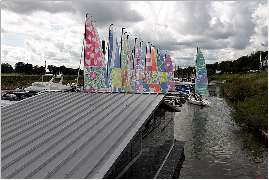 Die Kultur-Regatta Sailing #Art4GlobalGoals - Nachhaltigkeitsziele (Sustainable Develpment Goals / SDGs) der Vereinten Nationen (UN); Monheim - Duesselorfer Yachthafen, 22.08.2021