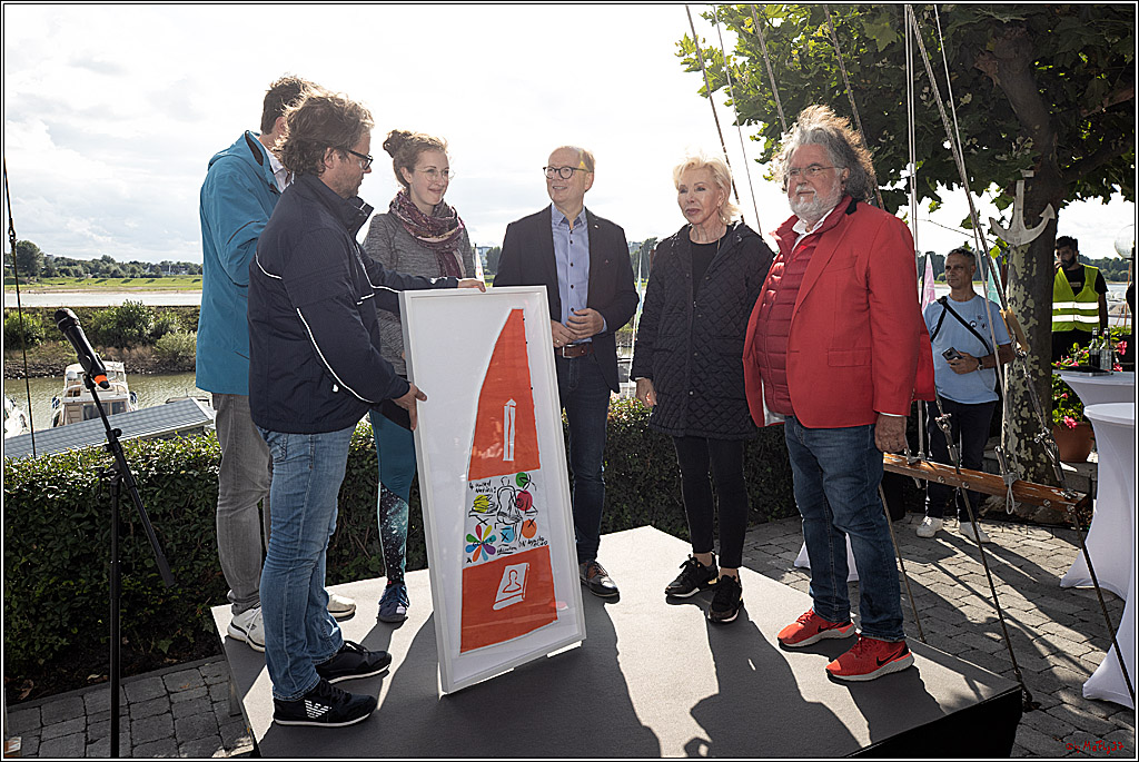 Die Kultur-Regatta Sailing #Art4GlobalGoals - Nachhaltigkeitsziele (Sustainable Develpment Goals / SDGs) der Vereinten Nationen (UN); Monheim - Duesselorfer Yachthafen, 22.08.2021